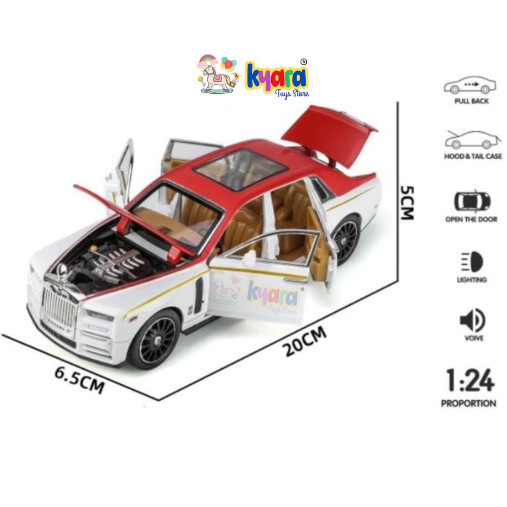 Rolls-royce Phantom White Scale Model Diecast Metalcar - All Size