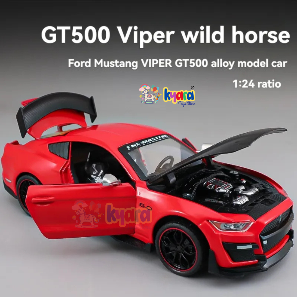 Ford Mustang Viper Gt500 Scale Model Diecast Metalcar Red - All Size