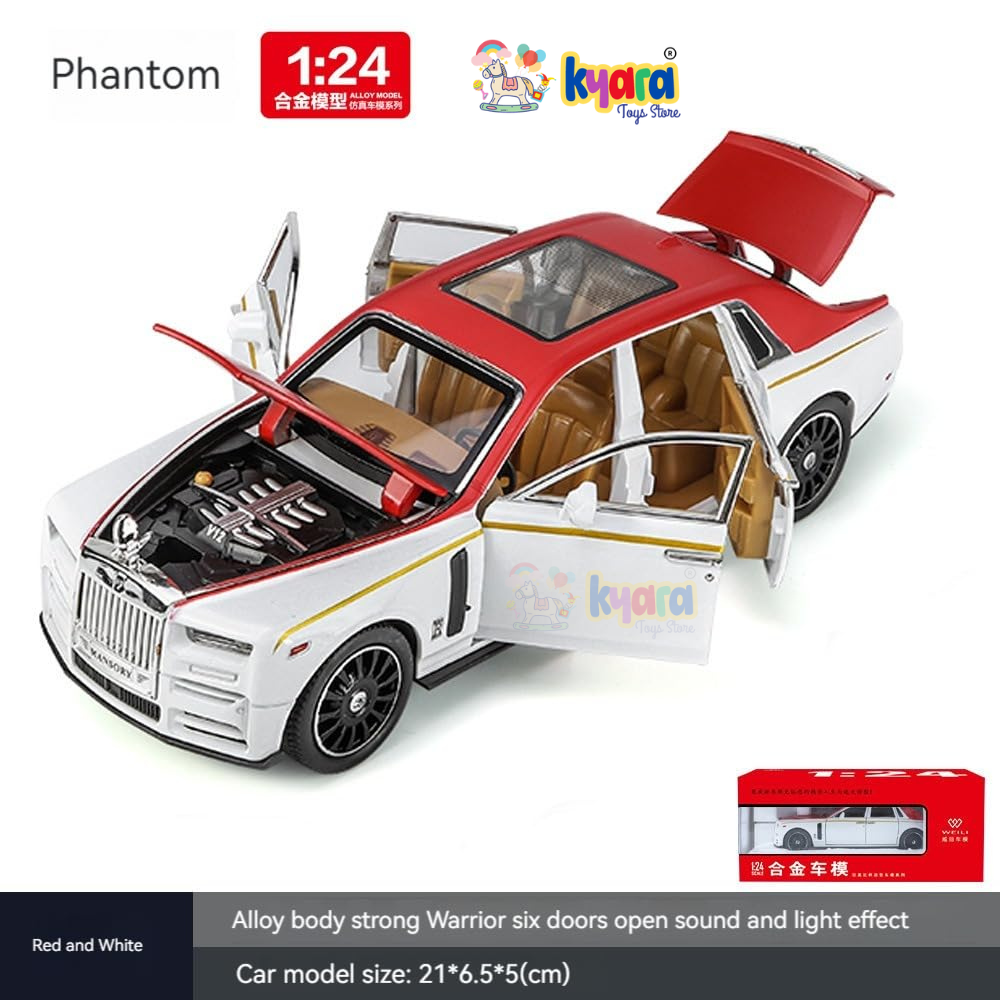 Rolls-royce Phantom White Scale Model Diecast Metalcar - All Size