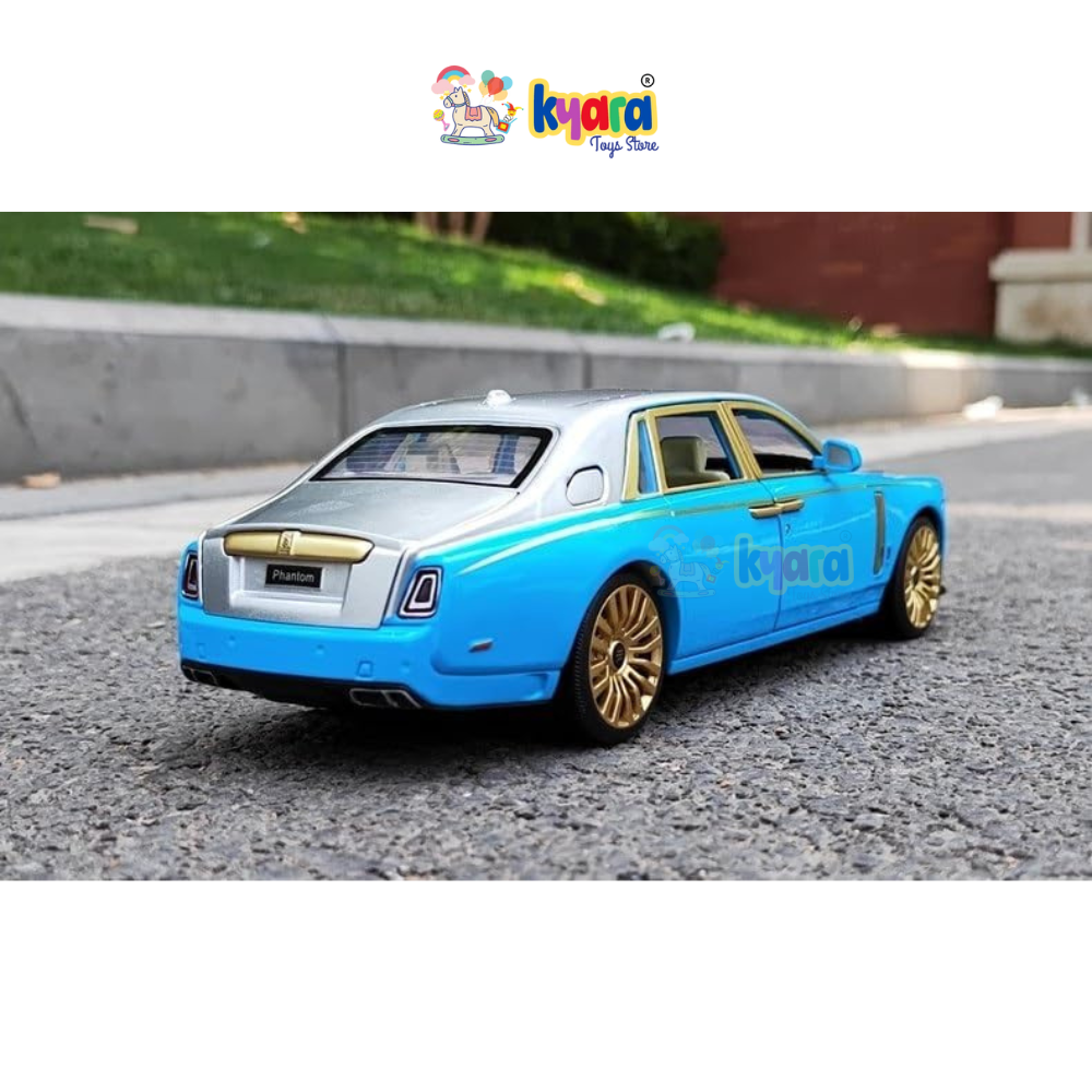 Rolls-royce Phantom Blue Scale Model Diecast Metalcar - All Size