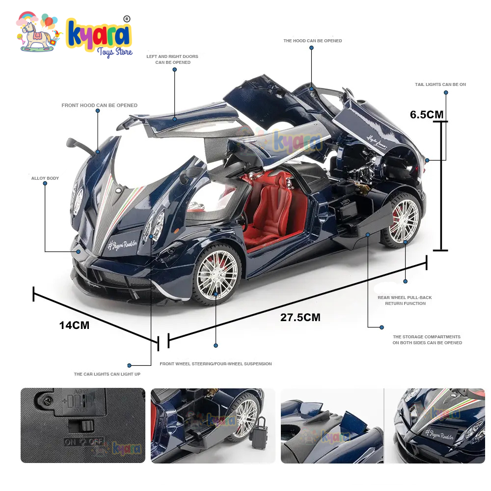 Pagani Huayra Scale Model Diecast Metalcar - All Size