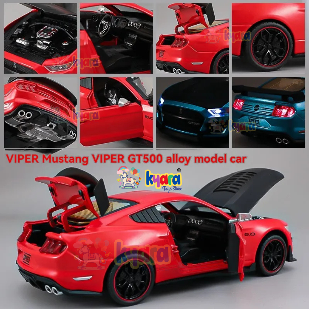 Ford Mustang Viper Gt500 Scale Model Diecast Metalcar Red - All Size