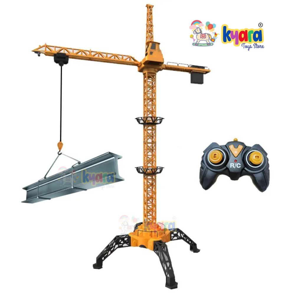 1/8 Alloy Engineering Tower Slewing Crane 2.4G RC Hammer-head Cranes Engineering Construction Model Toy With Light & Sound