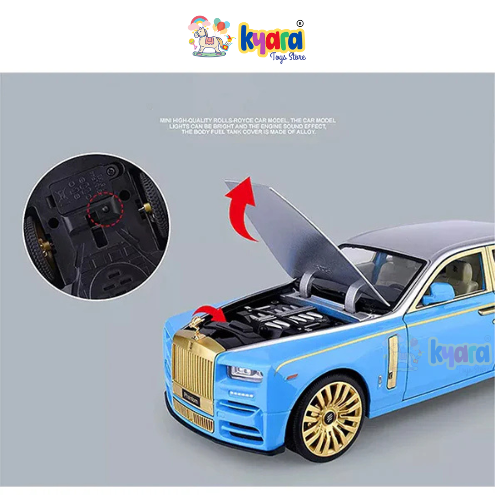 Rolls-royce Phantom Blue Scale Model Diecast Metalcar - All Size
