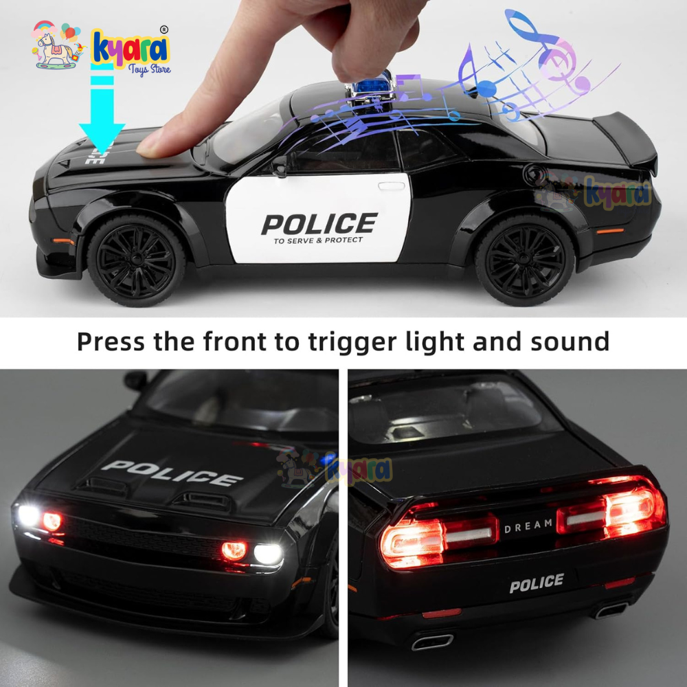 Dodge Challenger Srt Police  Scale Model Diecast Metalcar - All Size