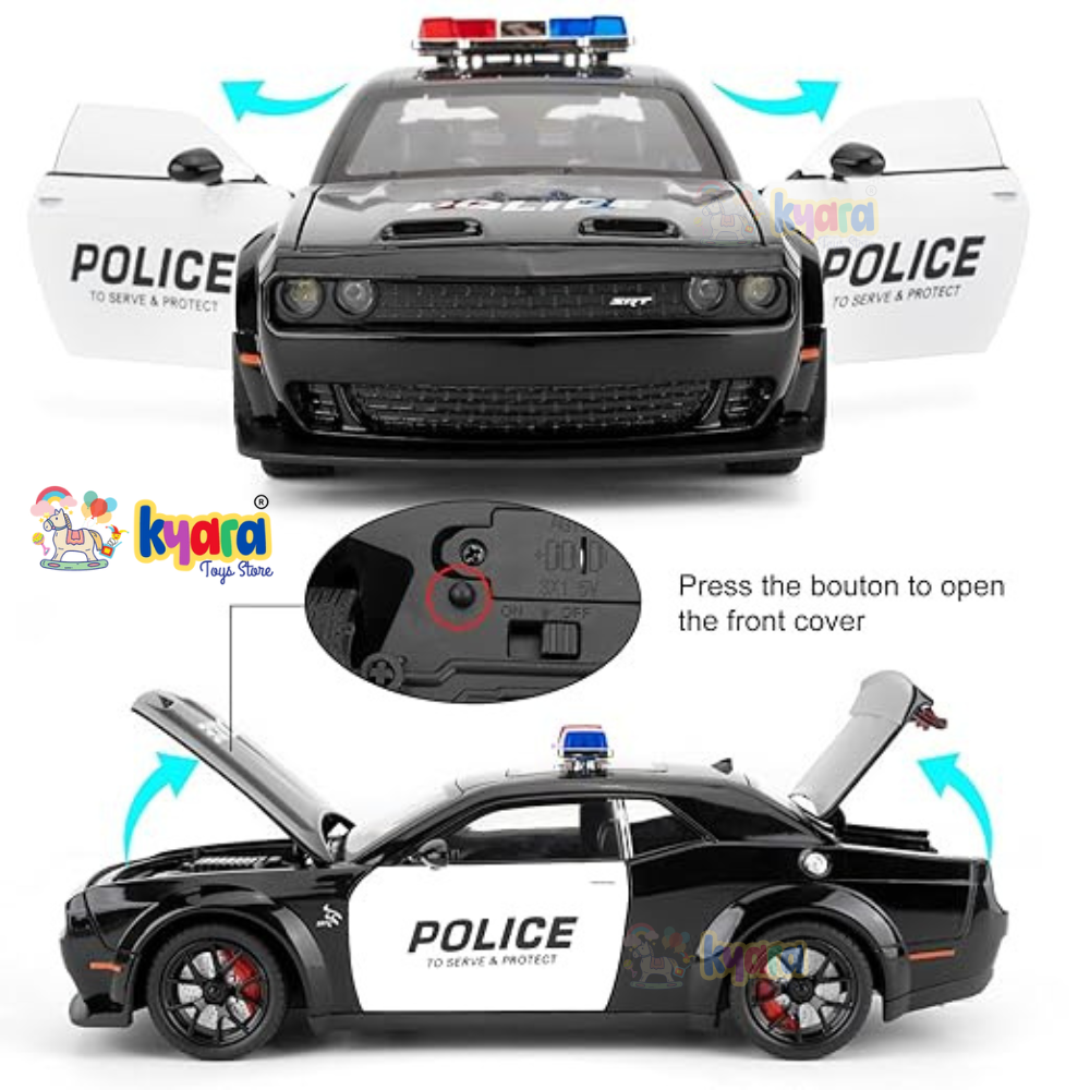 Dodge Challenger Srt Police  Scale Model Diecast Metalcar - All Size