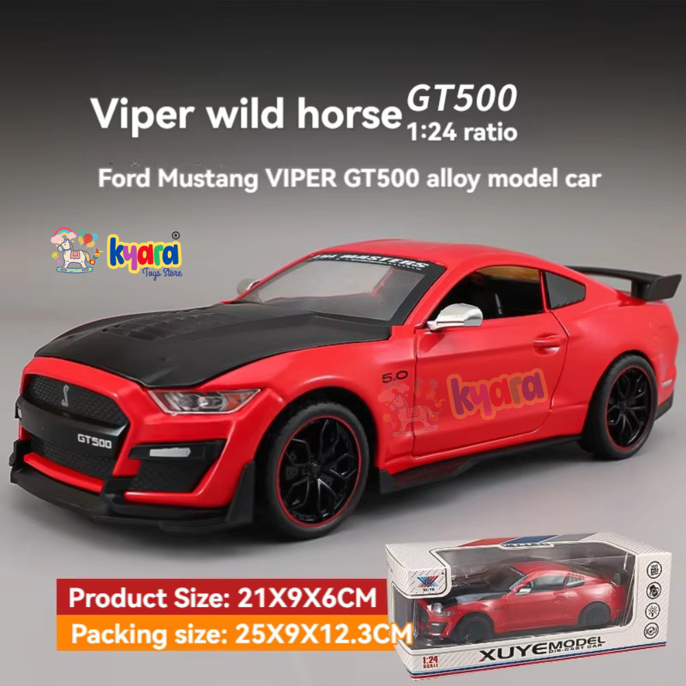 Ford Mustang Viper Gt500 Scale Model Diecast Metalcar Red - All Size