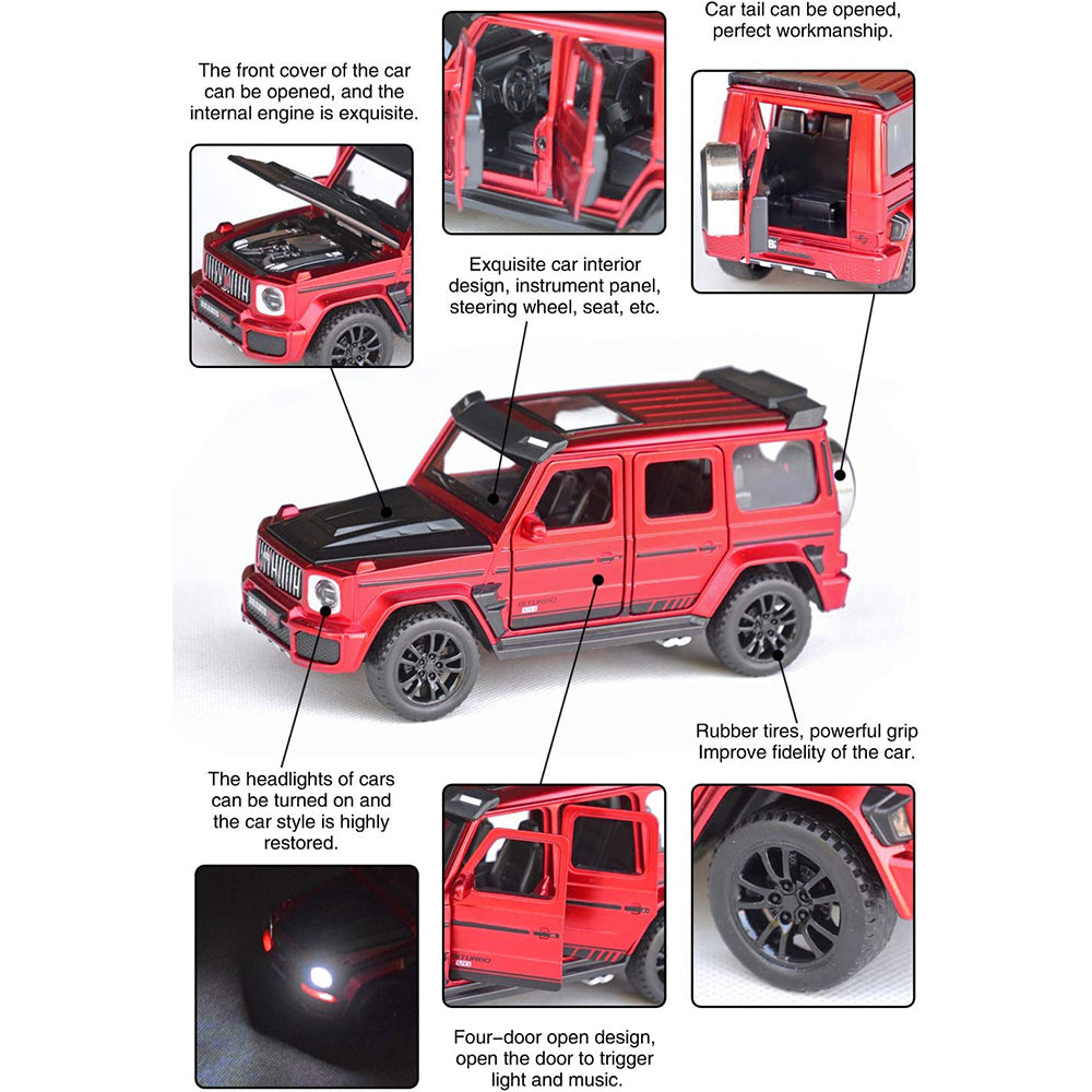 BRABUS 700 SUV 1:32 DIECAST METAL PULLBACK TOY CAR WITH OPENABLE DOORS & LIGHT, MUSIC BOYS CAR FOR KIDS BEST TOYS GIFTS TOYS FOR KIDS [SIZE:-15.5CM*6.5CM*6.5CM]【 MULTICOLOR 】