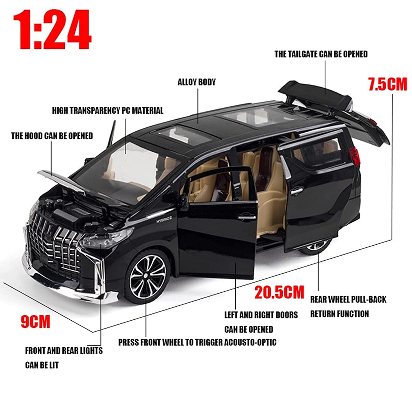 Toyota Alphard Scale Model Diecast Metalcar - All Size