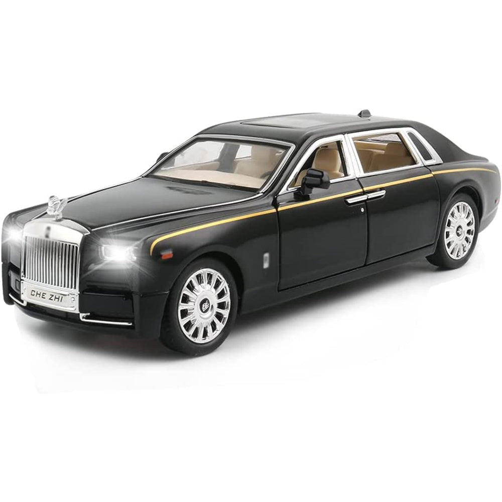 1:32 Diecast Metal Model Car Rolls Royce Phantom Toy Car For Kid Sound And Light (Black, Pack Of1)