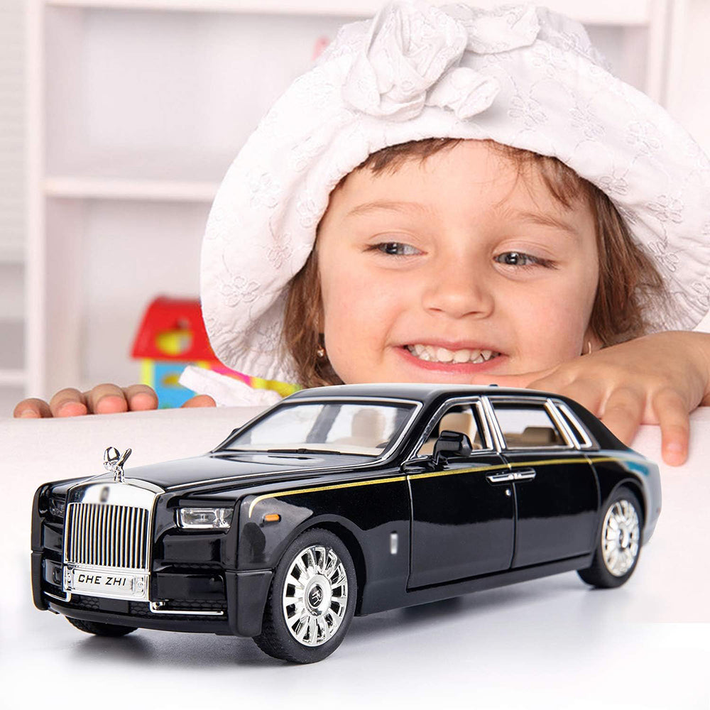 1:32 Diecast Metal Model Car Rolls Royce Phantom Toy Car For Kid Sound And Light (Black, Pack Of1)