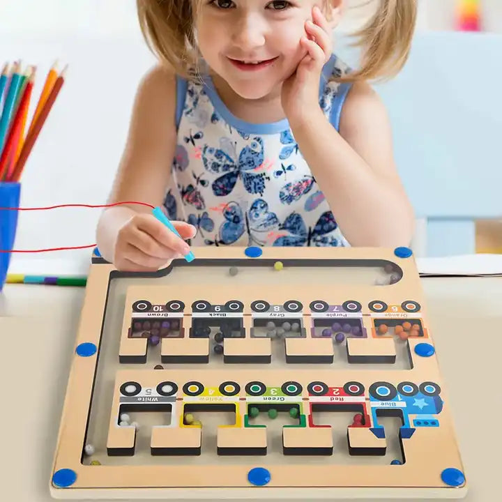 Wooden Montessori Magnetic Beads Board Counting Game