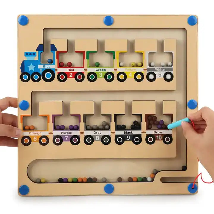 Wooden Montessori Magnetic Beads Board Counting Game