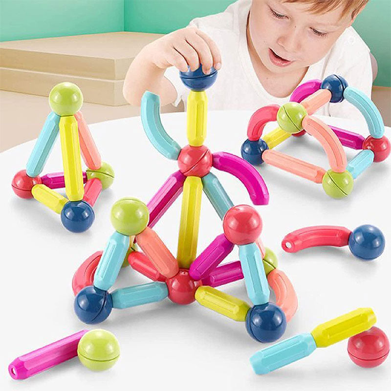 Premium 64 Magnetic Building Stick For Kids Early Learning Developme