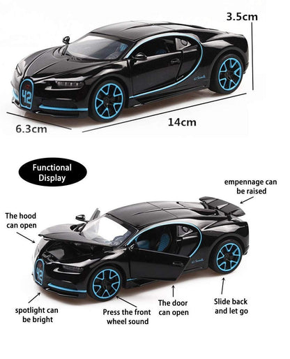 Bugatti Chiiron Scale Model Diecast Metalcar - All Size