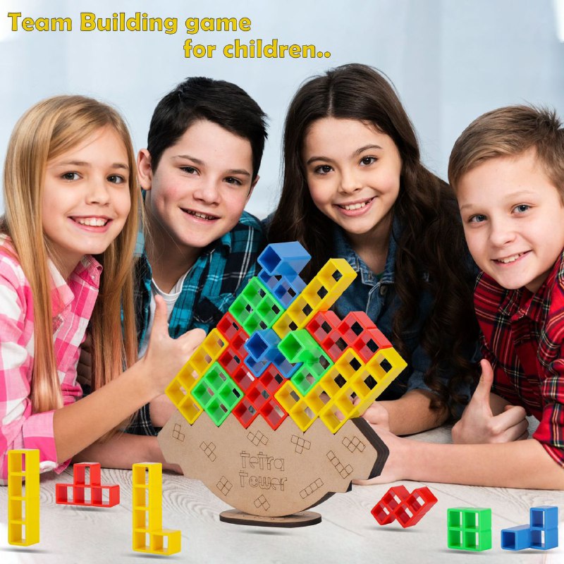 Tetra Tower Balancing Stacking Toys, 16 PCS Board Games for Kids