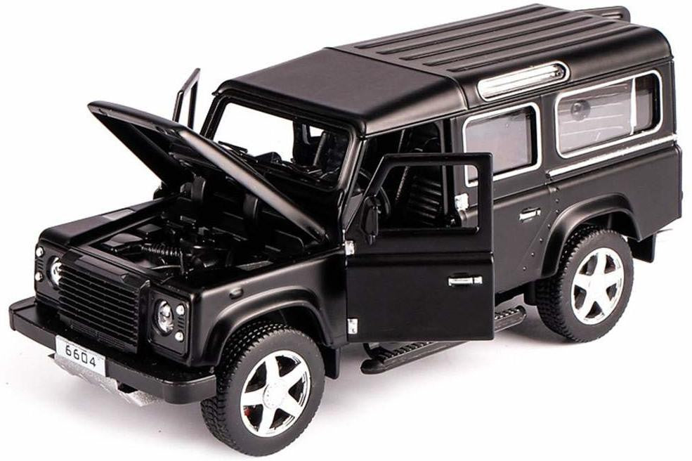 LAND ROVER DEFENDER 1:32 DIECAST SCALE MODEL METAL PULL BACK WITH OPENABLE DOORS & LIGHT, MUSIC TOY VEHICLE FOR KIDS [SIZE:-14.4CM*6CM*5.5CM]【 MULTICOLOR 】