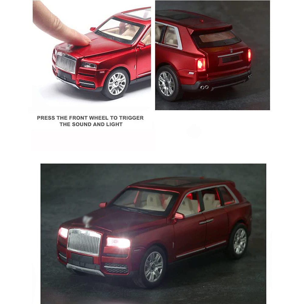 1:24 Scale Die Cast Rolls Royce Metal Car Toy With Light And Sound For Kid (Black, Red, Blue, Pack Of 1)