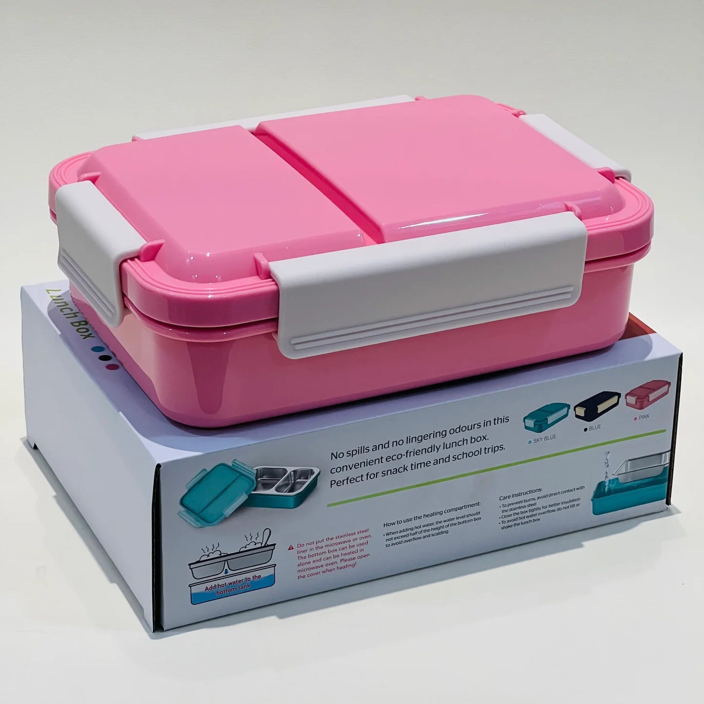 Opaque Lid : Spill Free 2 Grids Lunchbox