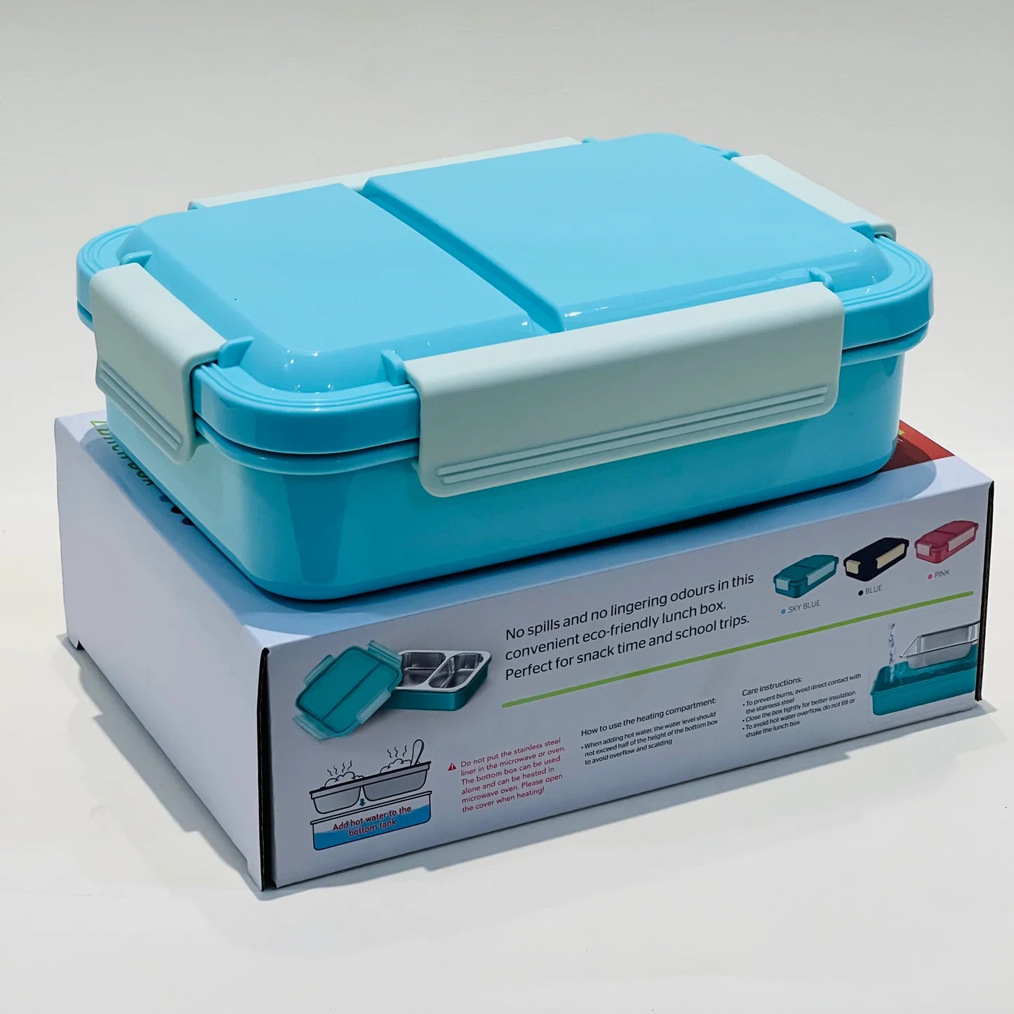 Opaque Lid : Spill Free 2 Grids Lunchbox