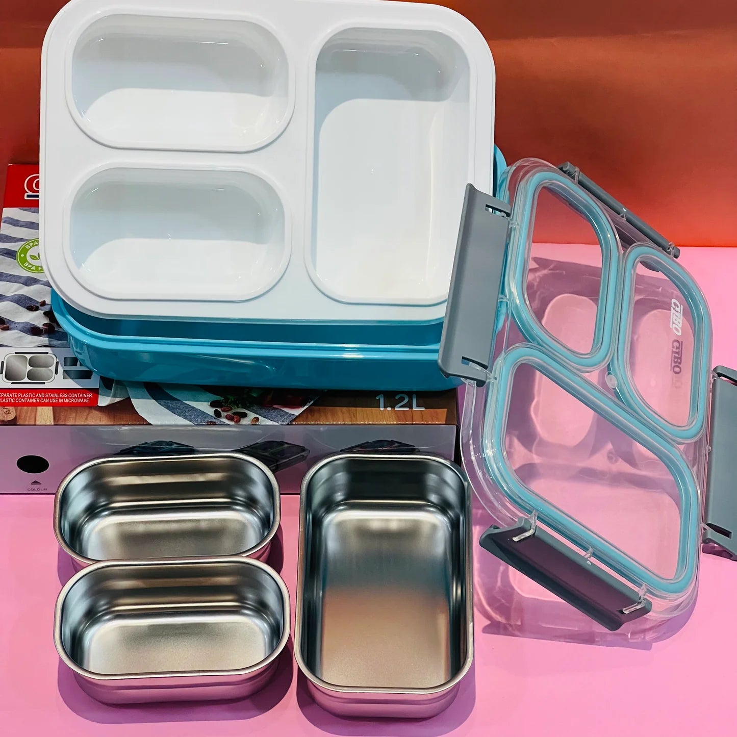 3 Grid Spill Proof Lunchbox for Adults/Teenegers