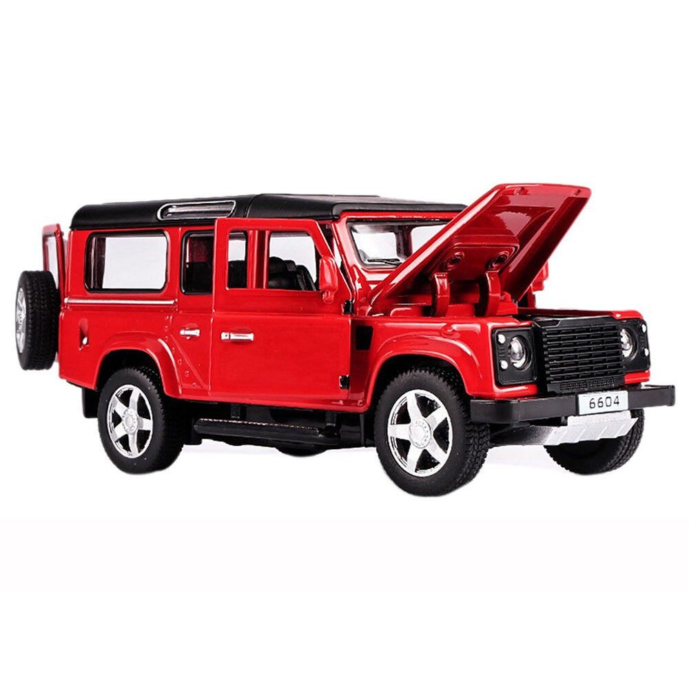 LAND ROVER DEFENDER 1:32 DIECAST SCALE MODEL METAL PULL BACK WITH OPENABLE DOORS & LIGHT, MUSIC TOY VEHICLE FOR KIDS [SIZE:-14.4CM*6CM*5.5CM]【 MULTICOLOR 】