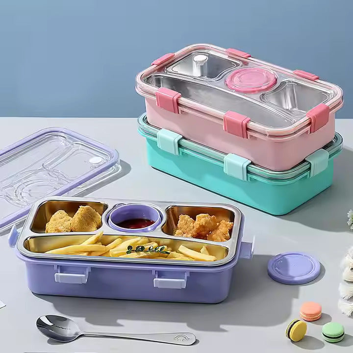 4 Compartment Airtight Tiffin Box With Bowl