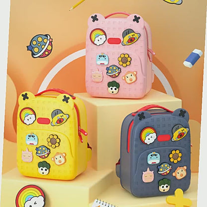 Premium Kids Backpack - Vibrant Design & Durable - Perfect for School & Travel [Pink, Yellow, Blue]