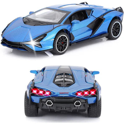 1:24 Metal Car Lamborghini Sian Die Cast Alloy Light & Sound MultiColor (MultiColor, Pack Of1)