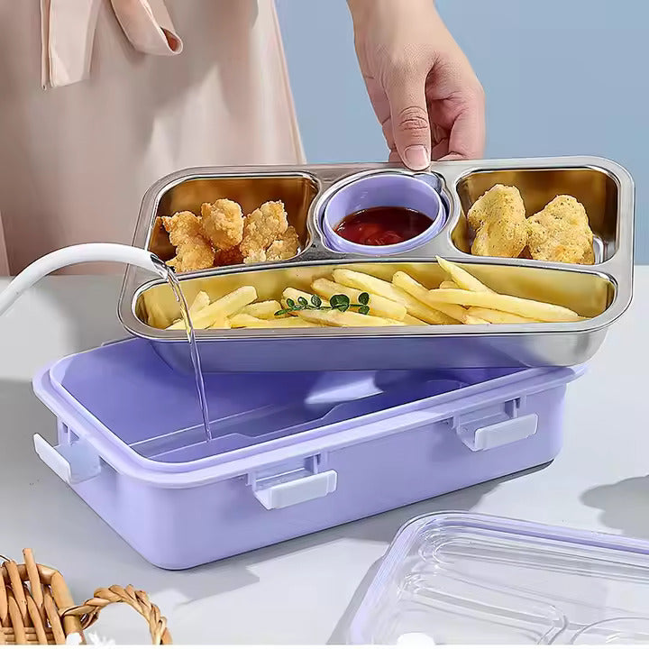 4 Compartment Airtight Tiffin Box With Bowl