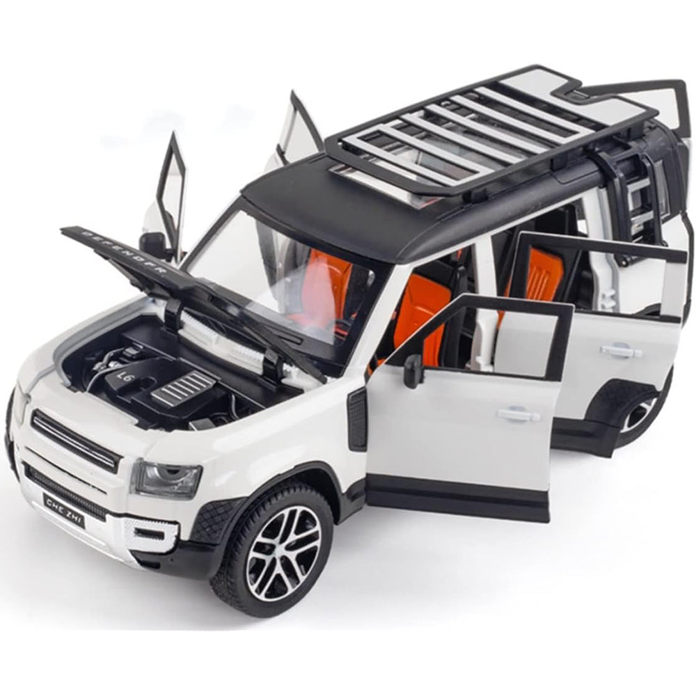 Big Sized Defender Land Rover 1:24 Light & Sound effect diecast car Toys for Boys baby toys birthday gift car toys [Size:-21 CM*9CM*8.5CM]