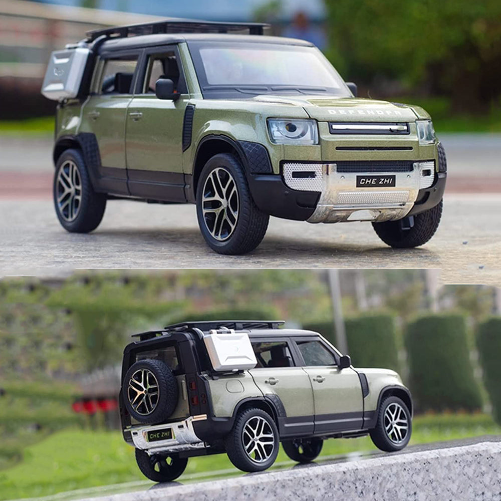 Big Sized Defender Land Rover 1:24 Light & Sound effect diecast car Toys for Boys baby toys birthday gift car toys [Size:-21 CM*9CM*8.5CM]