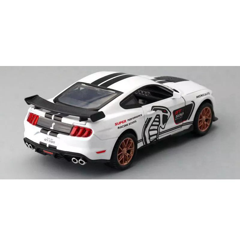 MUSTANG GT500 1:32 DIECAST METAL PULLBACK TOY CAR WITH OPENABLE DOORS & LIGHT, MUSIC BOYS CAR FOR KIDS BEST TOYS GIFTS TOYS FOR KIDS [SIZE:-16CM*6.8CM*4.5CM]【 MULTICOLOR 】