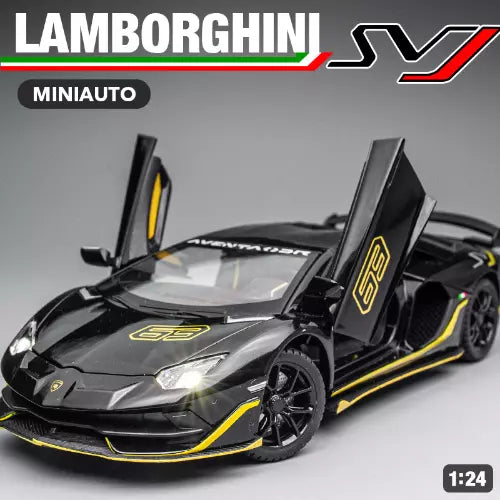 BIG SIZE LAMBORGHINI SVJ-63 1:24 DIECAST METAL PULLBACK TOY CAR WITH OPENABLE DOORS & LIGHT, MUSIC BOYS CAR FOR KIDS BEST TOYS GIFTS TOYS FOR KIDS [SIZE:-21.5CM*9.8CM*5CM]【 MULTICOLOR 】