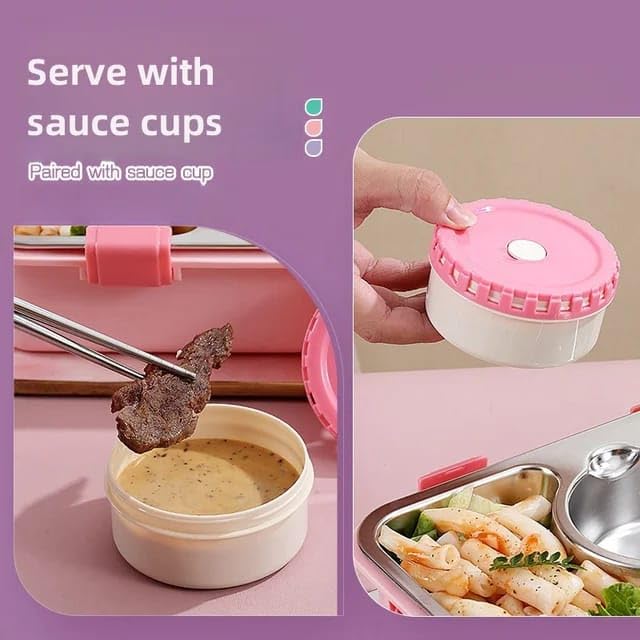 4 Compartment Airtight Tiffin Box With Bowl