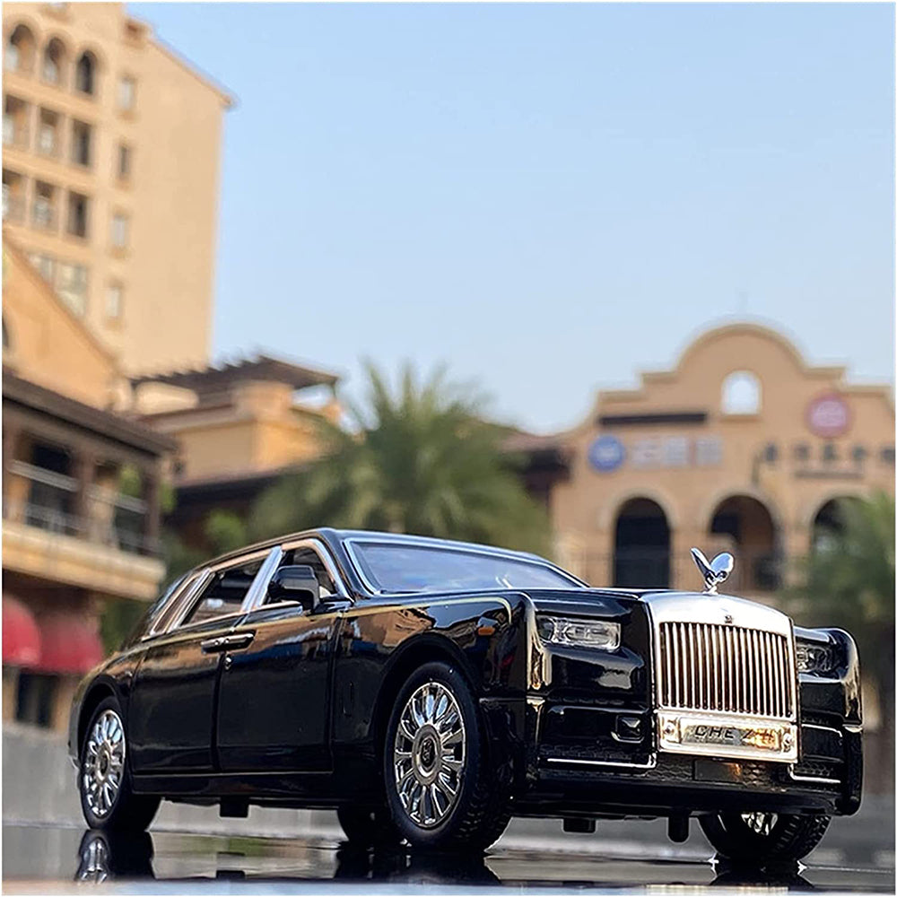 ROLLS ROYCE PHANTOM BIG SIZE 1:24 DIECAST SCALE MODEL METAL PULL BACK WITH OPENABLE DOORS & LIGHT, MUSIC TOY VEHICLE FOR KIDS [SIZE:-21 CM*9CM*8.5CM]【 MULTICOLOR 】